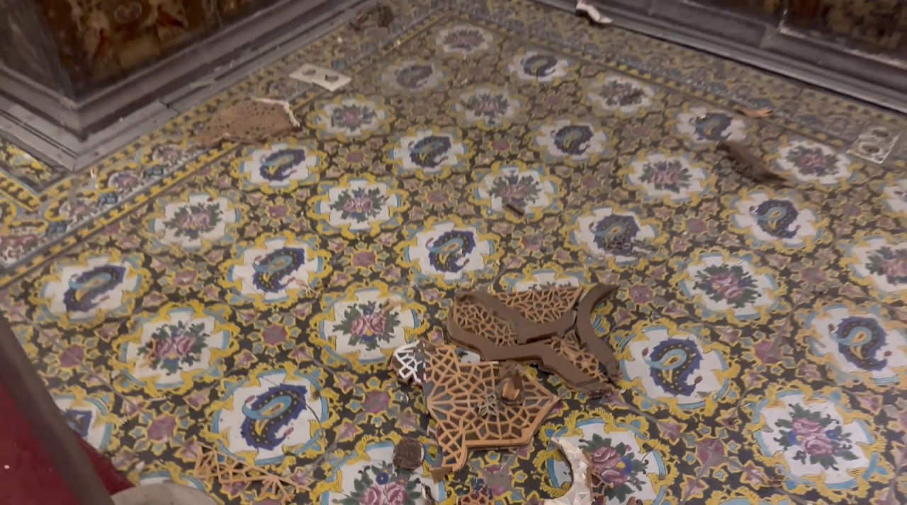 The damage to the Golestan Palace in Tehran. Profile X/ Government of the Islamic Republic of Iran.