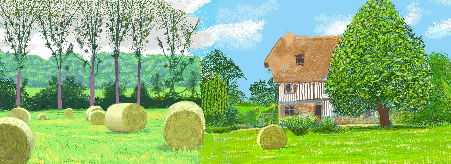 David Hockney, A Year in Normandy, detail (2020-2021; composite painting on iPad &copy; David Hockney