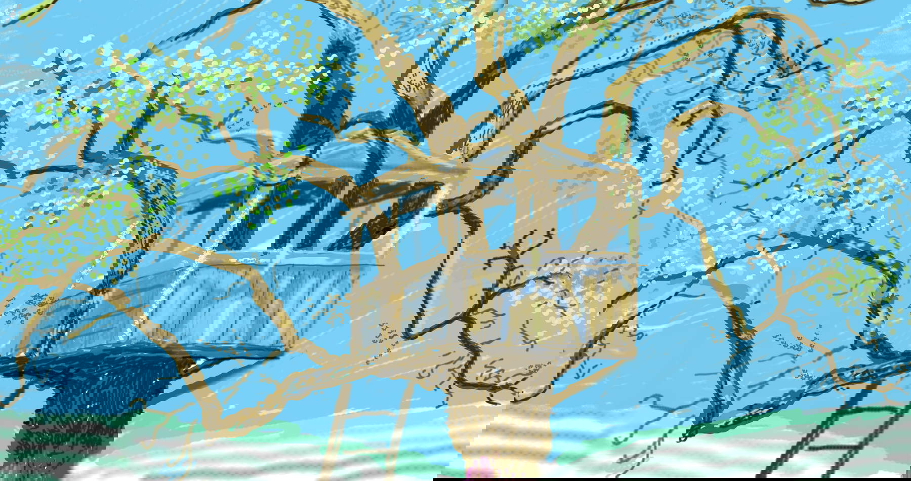 David Hockney, A Year in Normandy, detail (2020-2021; composite painting on iPad &copy; David Hockney
