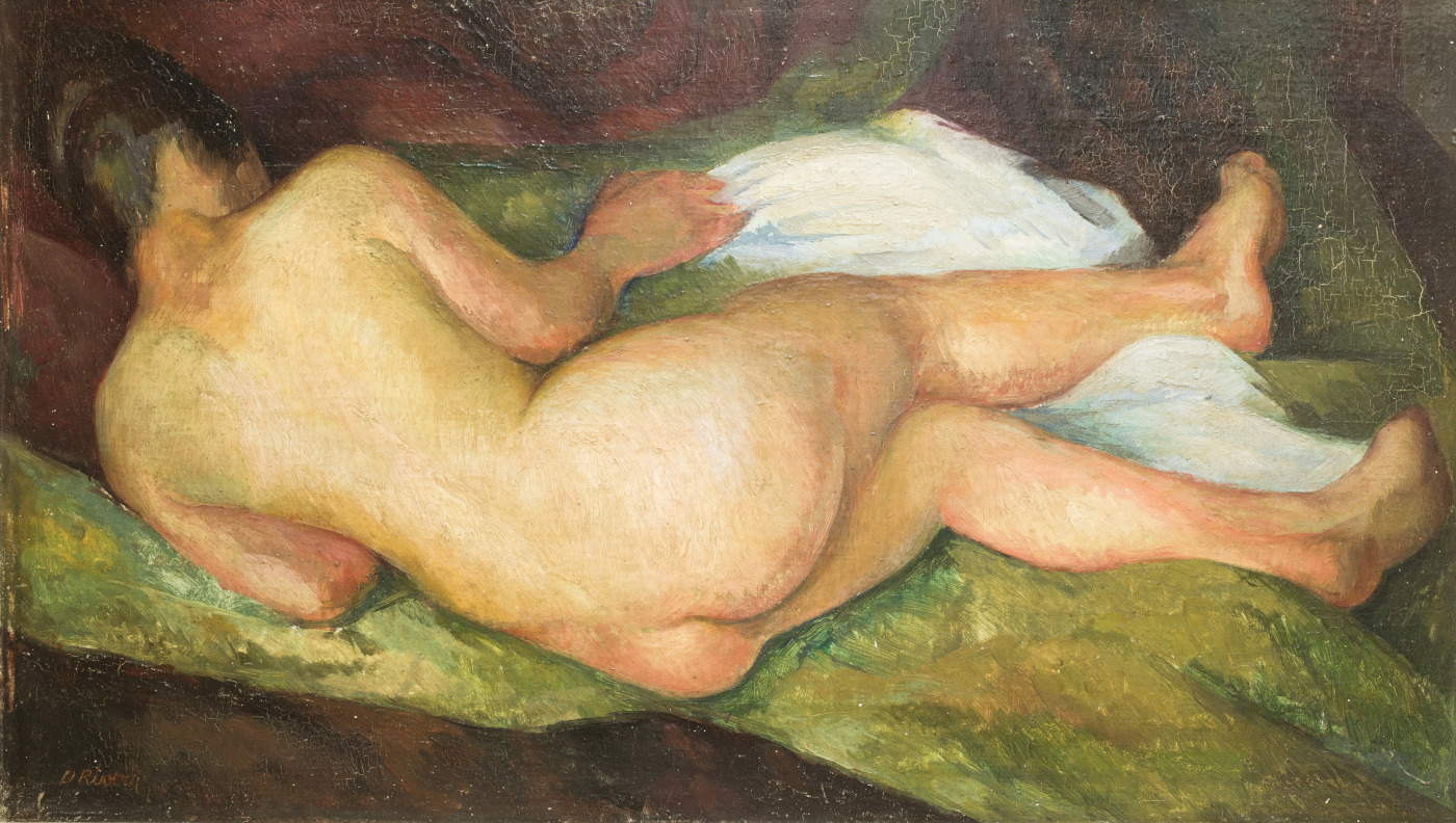 Diego Rivera, Rückenakt (1919; Öl auf Leinwand auf Masonit, 28,8 x 49 cm; Mexiko-Stadt, Museo Kaluz, Inv. CK-M-916) &copy; Banco de M&eacute;xico