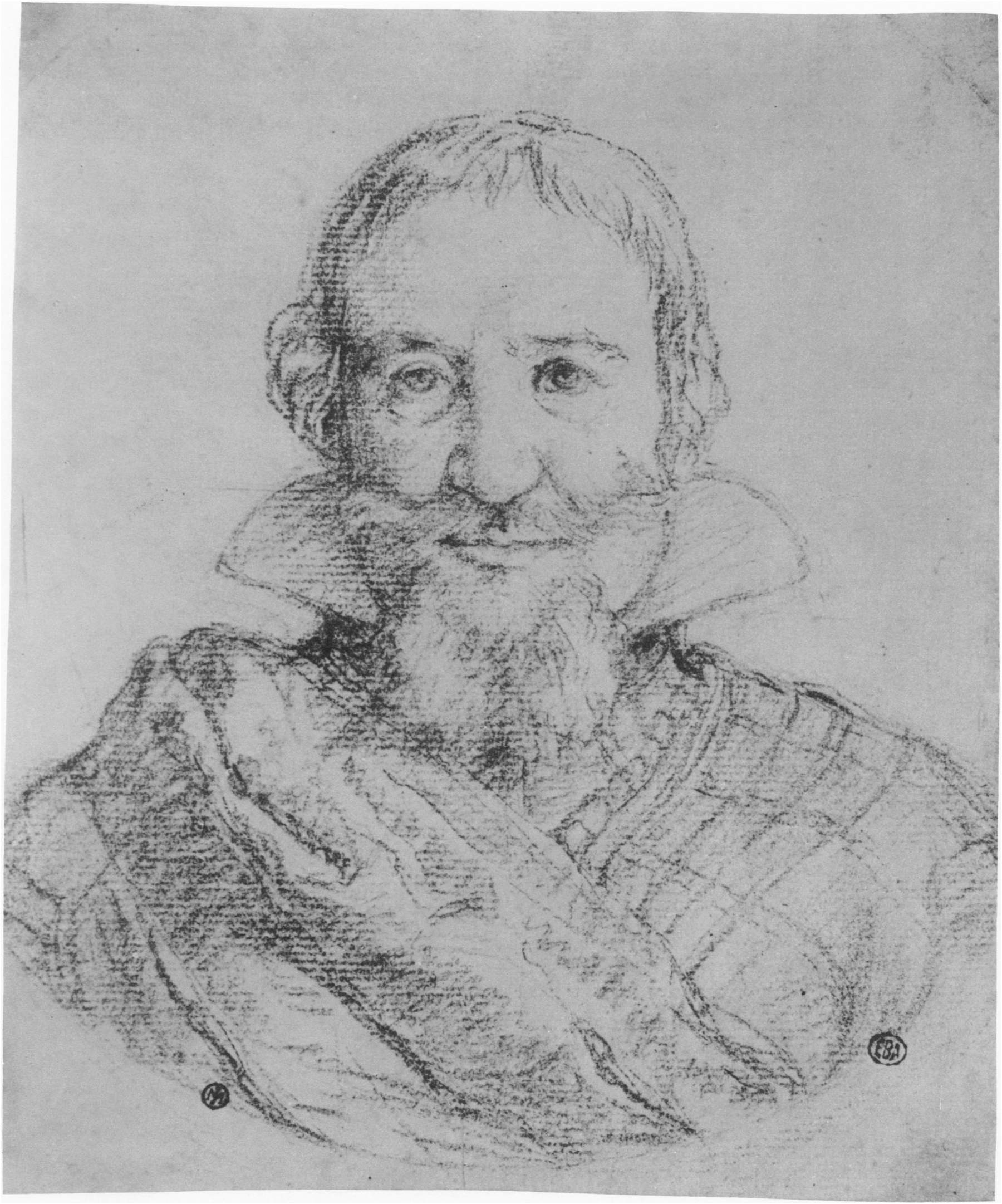 Diego Vel&aacute;zquez (attrib.), The Count-Duke of Olivares (charcoal on paper, 194 x 160 mm; Paris, &Eacute;cole des Beaux-Arts)