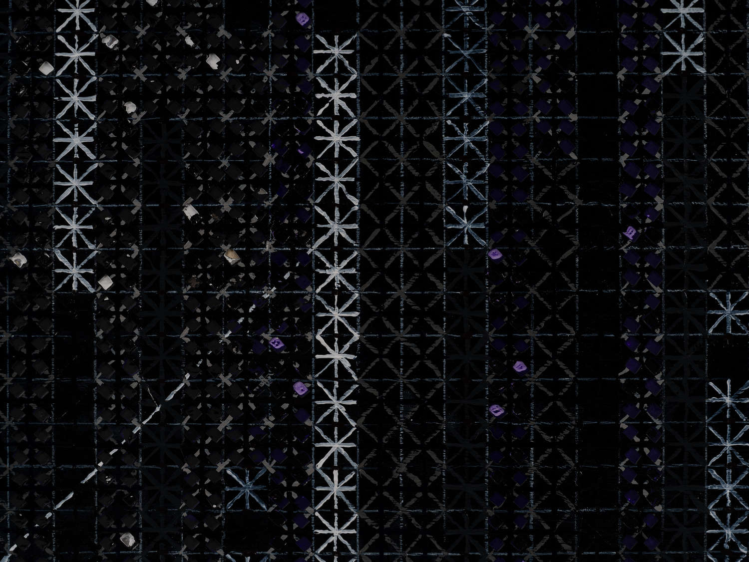 Ding Yi, Appearance of Crosses 2025-30 (2025; Acryl und Holzschnitt auf Lindenholzplatte, 240 x 120 cm) &copy; Ding Yi. Mit freundlicher Genehmigung der Lisson Gallery und der ShanghART Gallery