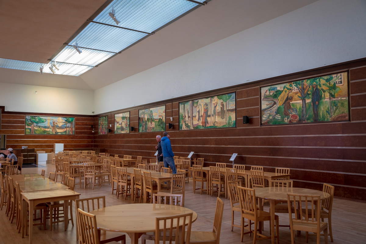 Munch's paintings in the Freiasalen. Photo: Tore S&aelig;tre