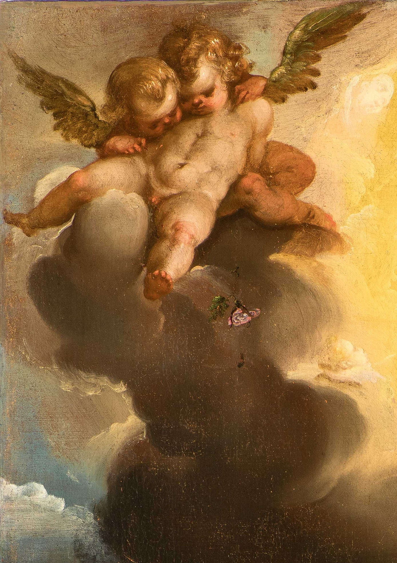 Domenico Carpinoni, Madonna in Glorie mit Kind und den Heiligen Dominikus, Katharina von Siena und anderen Heiligen (Detail) (um 1630-1640; Öl auf Leinwand, 150 x 105 cm; Gandellino, Kirche San Martino vescovo)