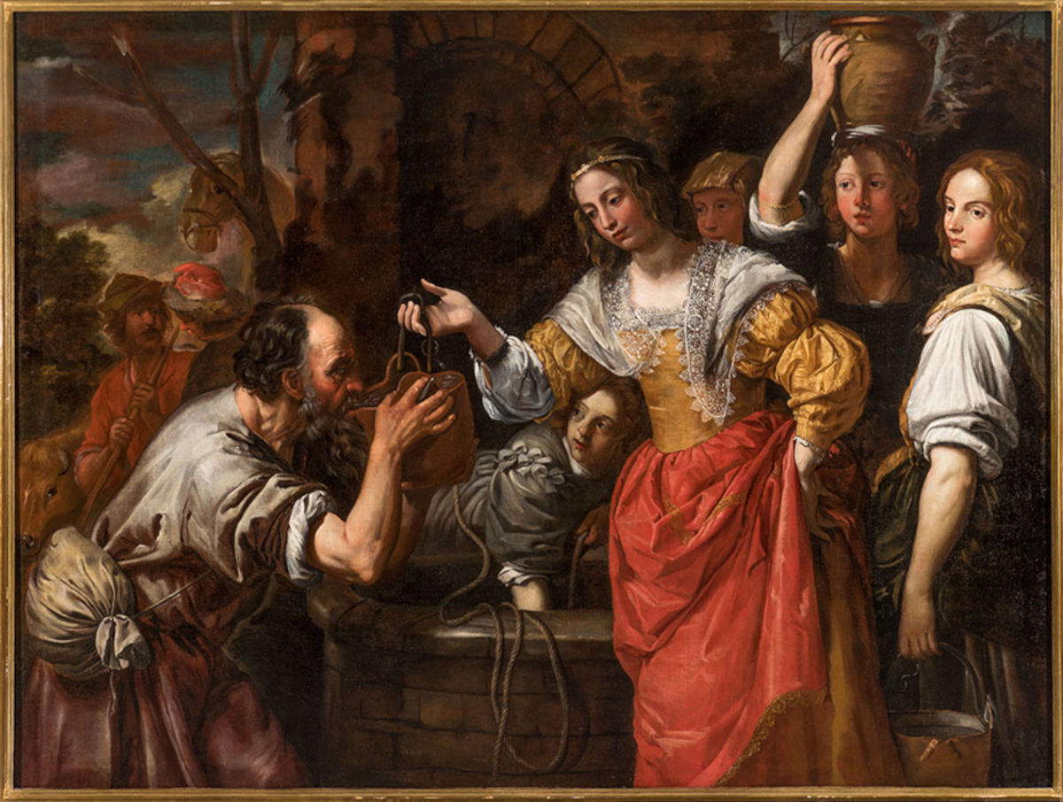 Domenico Fiasella, known as Il Sarzana, *Rebecca and Eleazar* (oil on canvas, 146.5 cm x 196 cm)