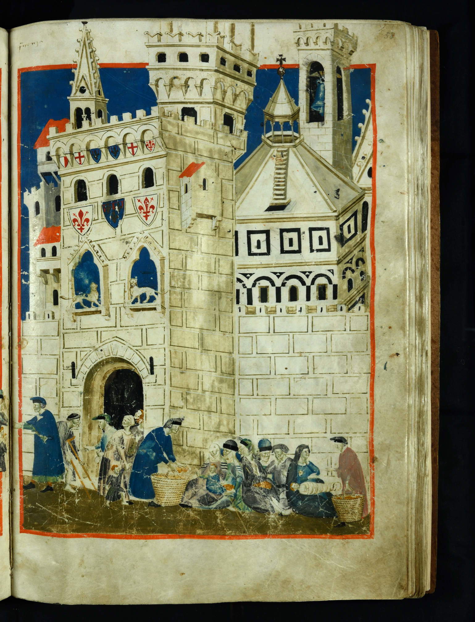 Domenico Lenzi, genannt „il Biadaiolo“, „Lo specchio umano“, Tempi 3, Blatt 58r (14. Jh.; illuminierte Handschrift; Florenz, Biblioteca Medicea Laurenziana) Bildnachweis: Biblioteca Medicea Laurenziana