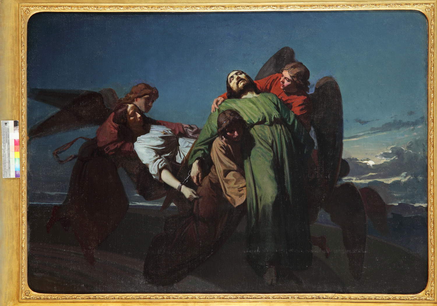 Domenico Morelli, I Martiri Cristiani portati dagli Angeli (1855; óleo sobre lienzo, 104 x 146 cm; Nápoles, Museo e Real Bosco di Capodimonte)