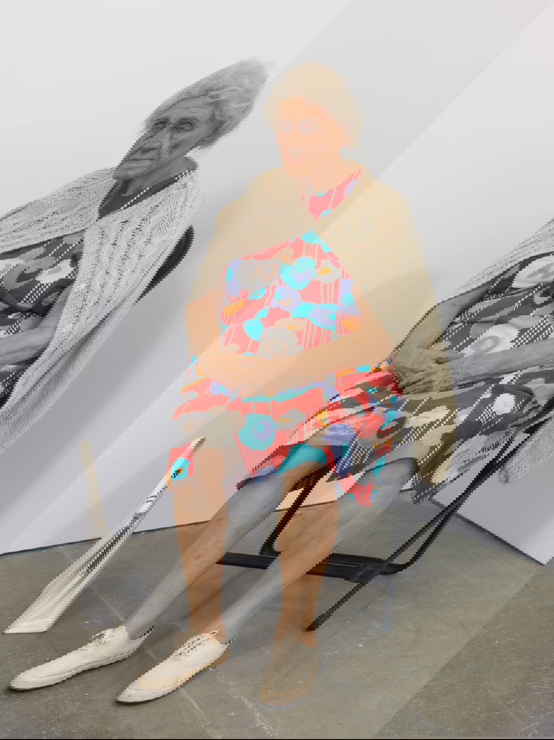 Duane Hanson, Old Lady in Folding Chair - Old Lady in Folding Chair (1976; Oil on polyester resin and fiberglass with mixed media, 121.9 &times; 119.4 &times; 91.4 cm) &copy; 2026 Estate of Duane Hanson/Artists Rights Society (ARS), NY. Photo: Rob McKeever. Courtesy of Gagosian