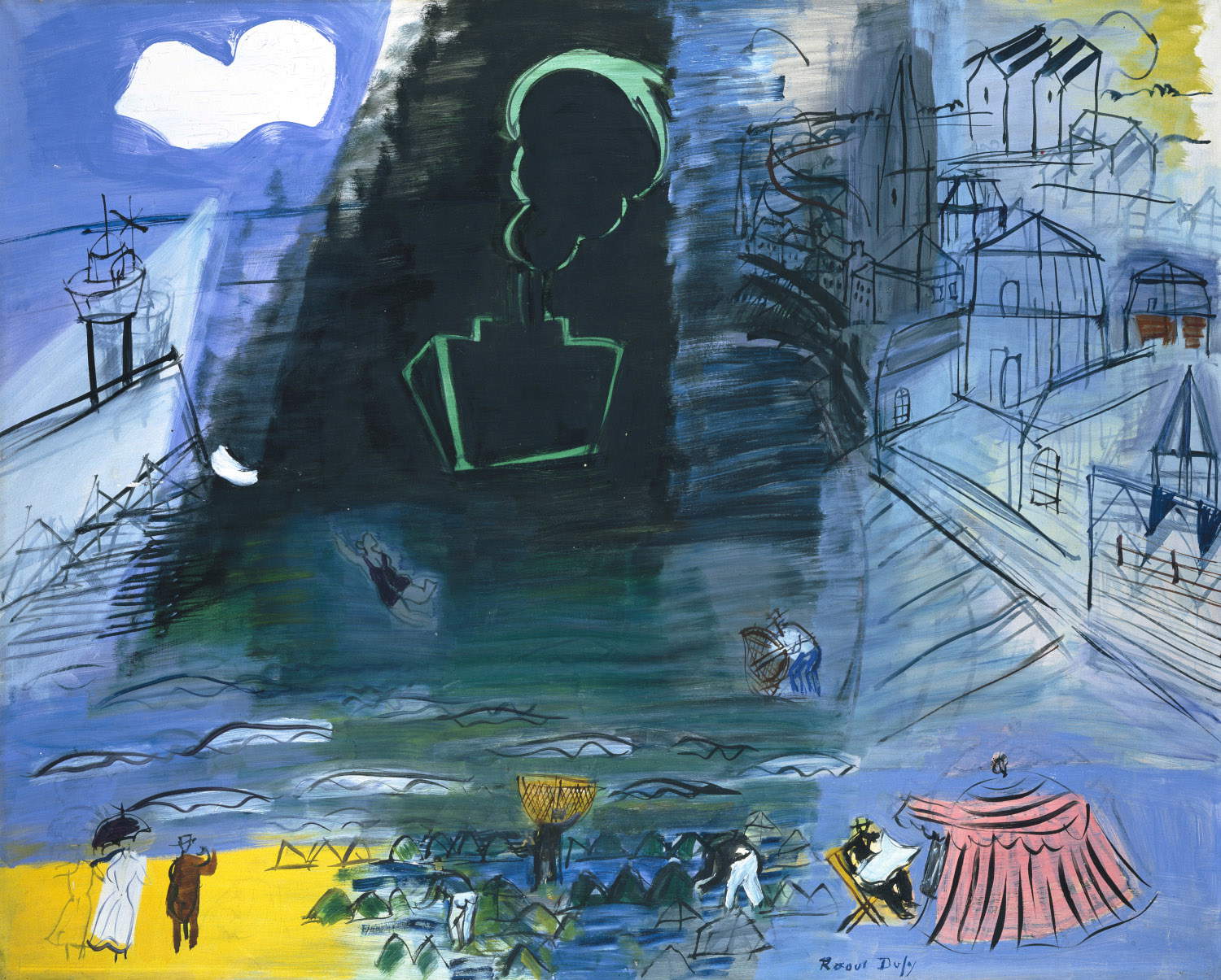 Raoul Dufy, *The Black Cargo Ship* (1952; oil on canvas; Lyon, Mus&eacute;e des Beaux-Arts (Gift of Emilienne Dufy, 1957). Courtesy of &copy; Lyon MBA. Photo: Photo Alain