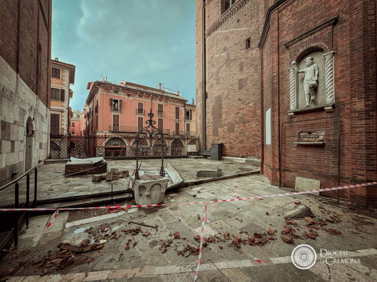Schäden am Dom von Cremona nach dem Unwetter vom 28. August. Foto: Diözese Cremona