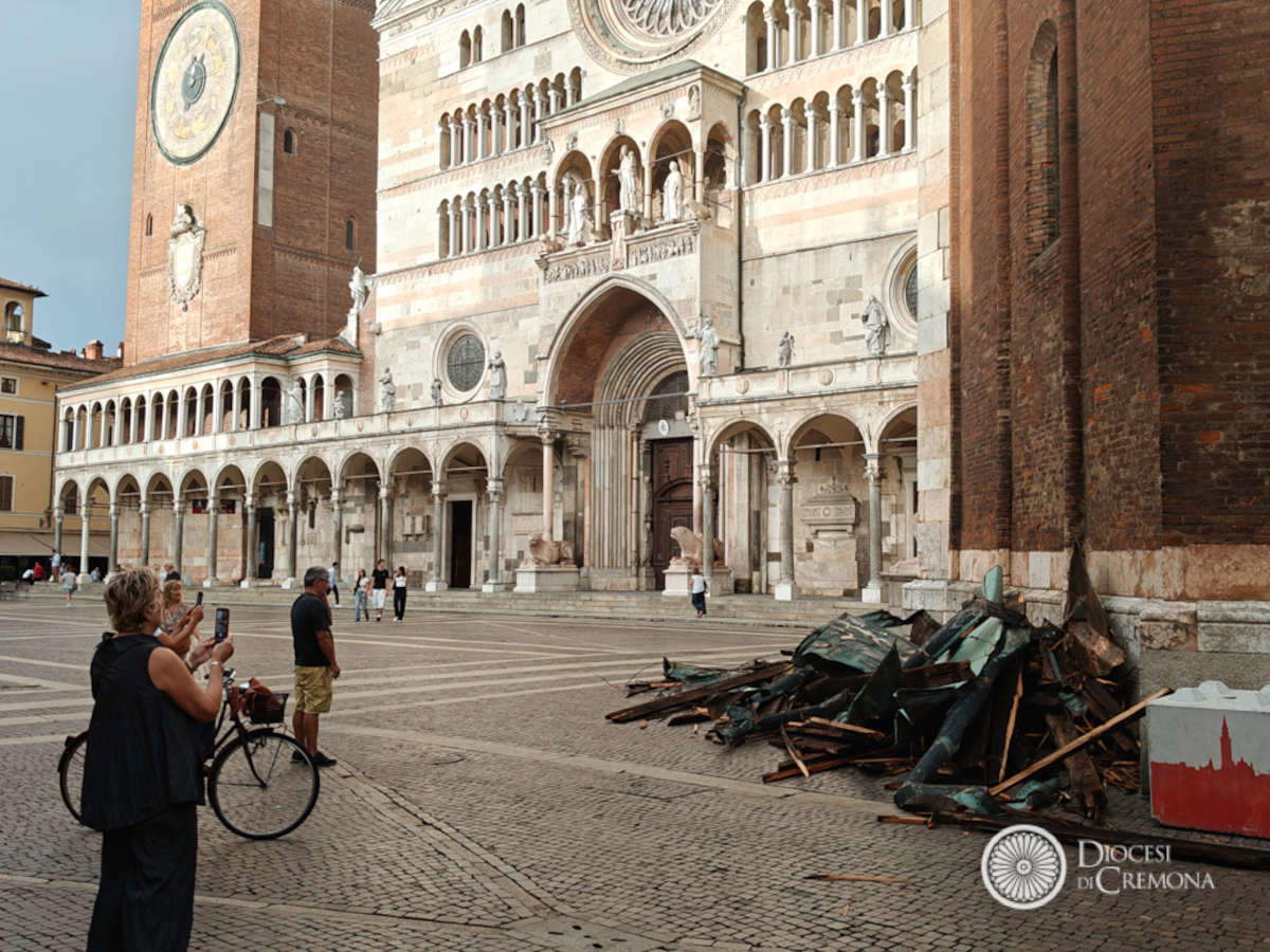 Schäden am Dom von Cremona nach dem Unwetter vom 28. August. Foto: Diözese Cremona