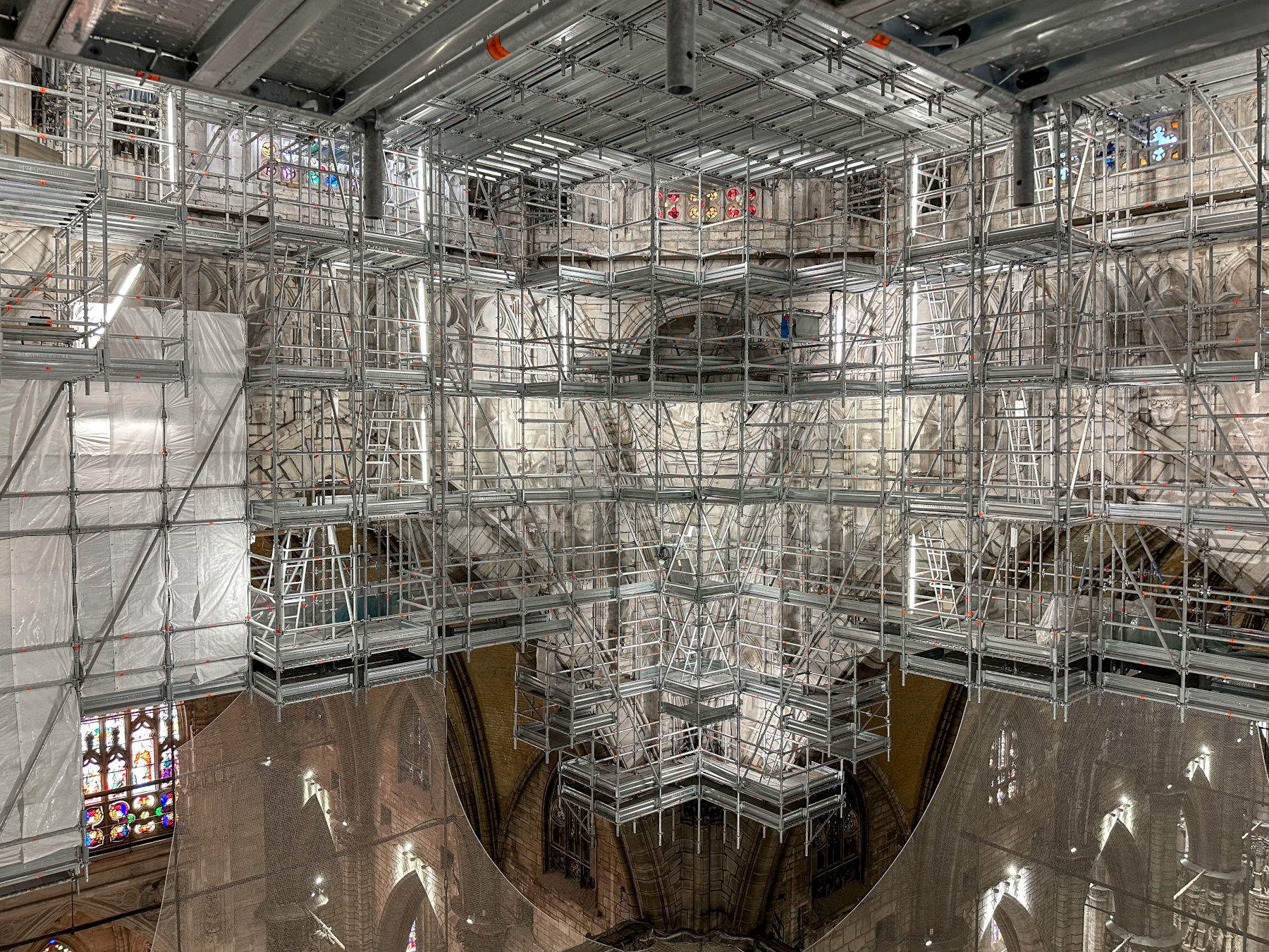 Chantier à l'intérieur du Tiburio. Photo : &copy; Veneranda Fabbrica del Duomo di Milano