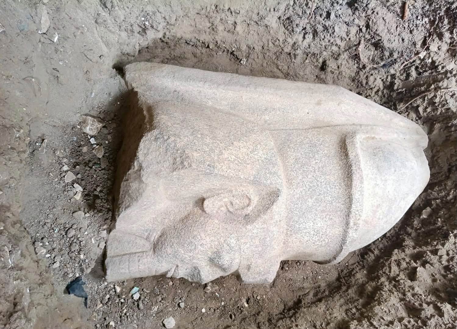 Una cabeza monumental de Ramsés II. Foto: Ministerio de Turismo y Antigüedades de Egipto