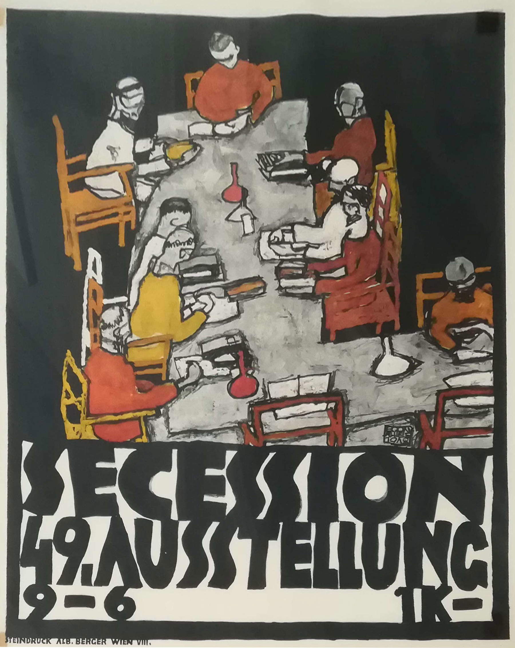 Egon Schiele, Cartel de la 49.ª exposición de la «Secesión» (1918; litografía, 677 x 530 mm; Venecia, Fundación de Museos Cívicos de Venecia, n.º de inventario 4774)