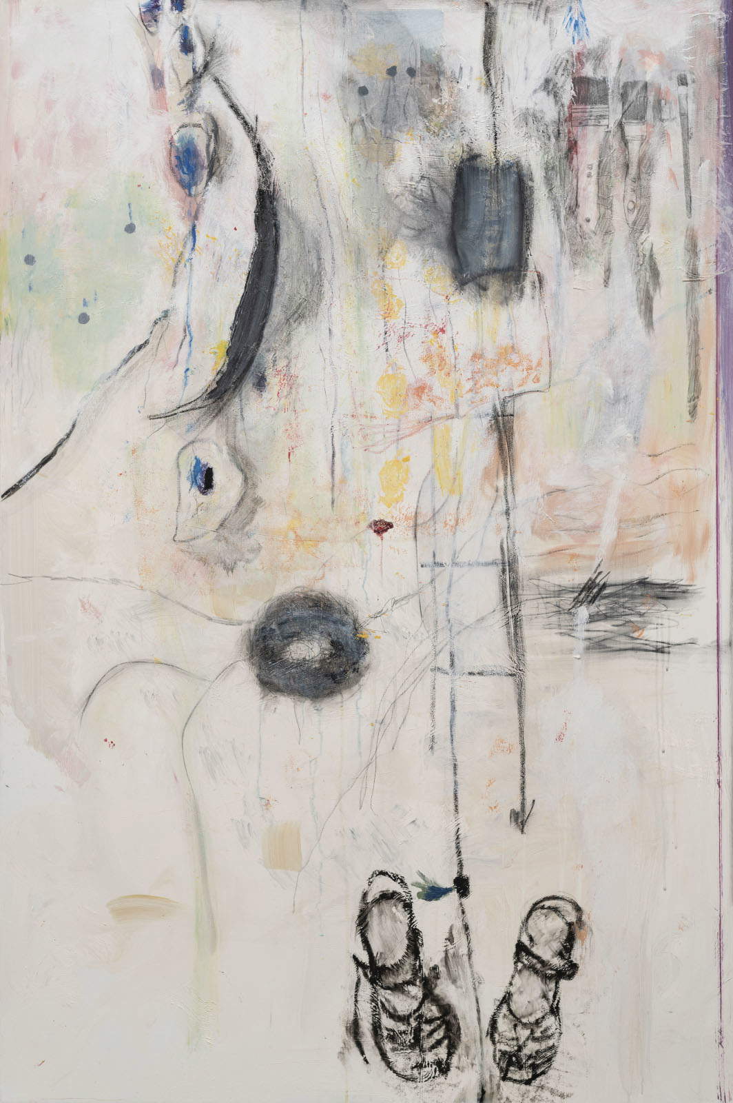 Elisa Montessori, Atelier &ndash; Piuma (2019; Öl auf Leinwand, 150 x 100 cm). Foto: Giorgio Benni. Mit freundlicher Genehmigung der Künstlerin und der Galerie Monitor Rom | Lissabon | Pereto (AQ)