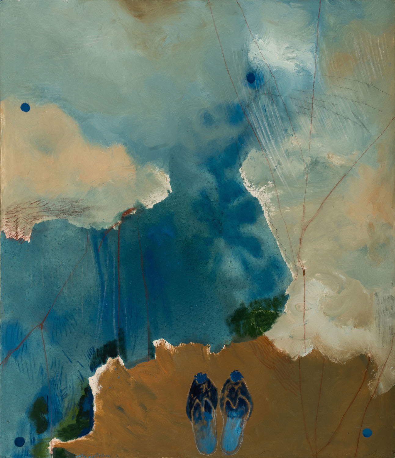Elisa Montessori, „Die Pantoffeln von Paribanu“ (aus „Tausendundeine Nacht“) (Öl auf Leinwand, 140 x 120 cm). Foto: Giulia Benni. Mit freundlicher Genehmigung der Künstlerin und der Galerie Monitor Rom | Lissabon | Pereto (AQ)