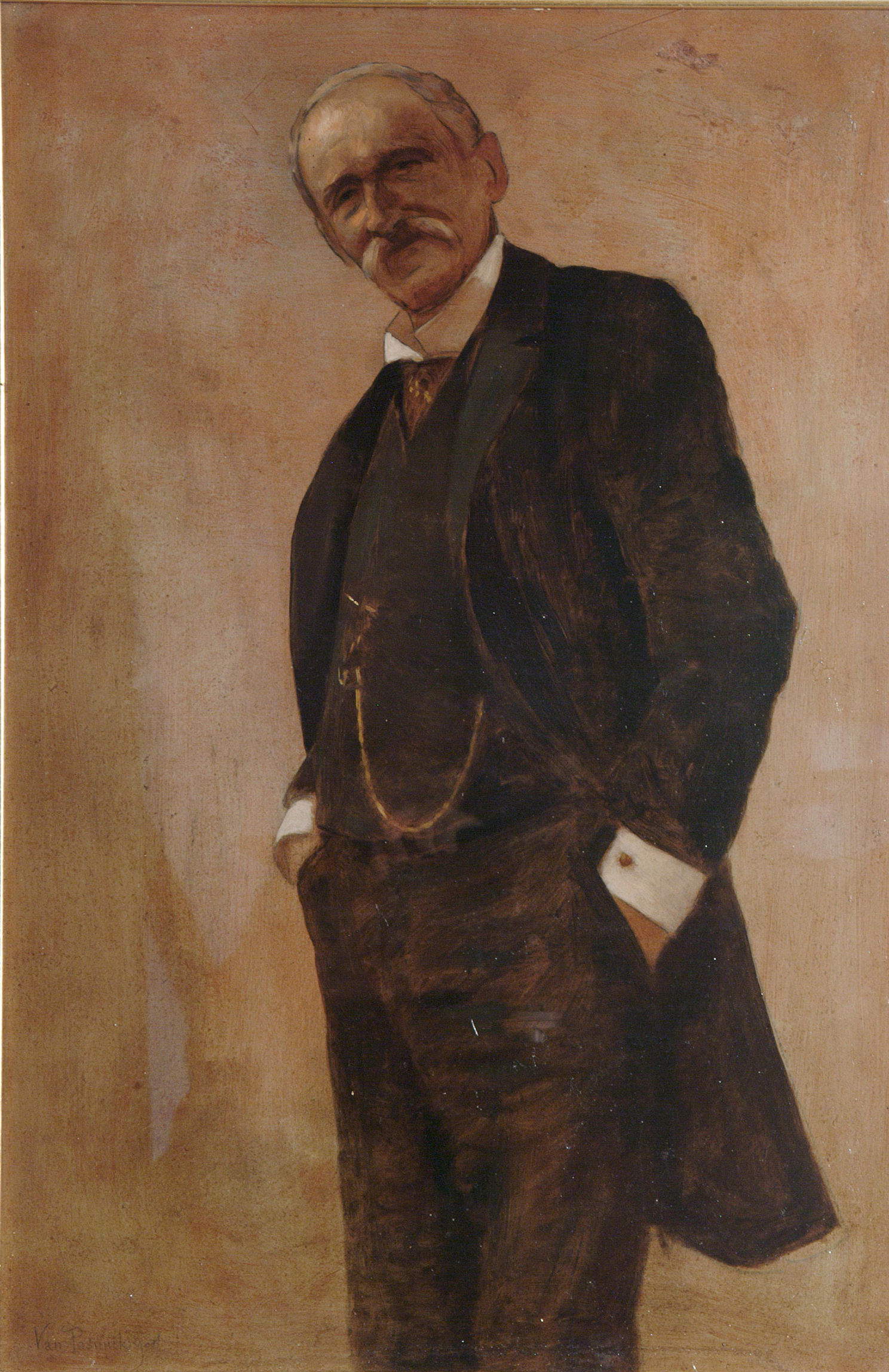 Emilio Pasini, Porträt von Giuseppe Zanardelli (um 1900; Öl auf Karton; Brescia, Musei Civici di Brescia)