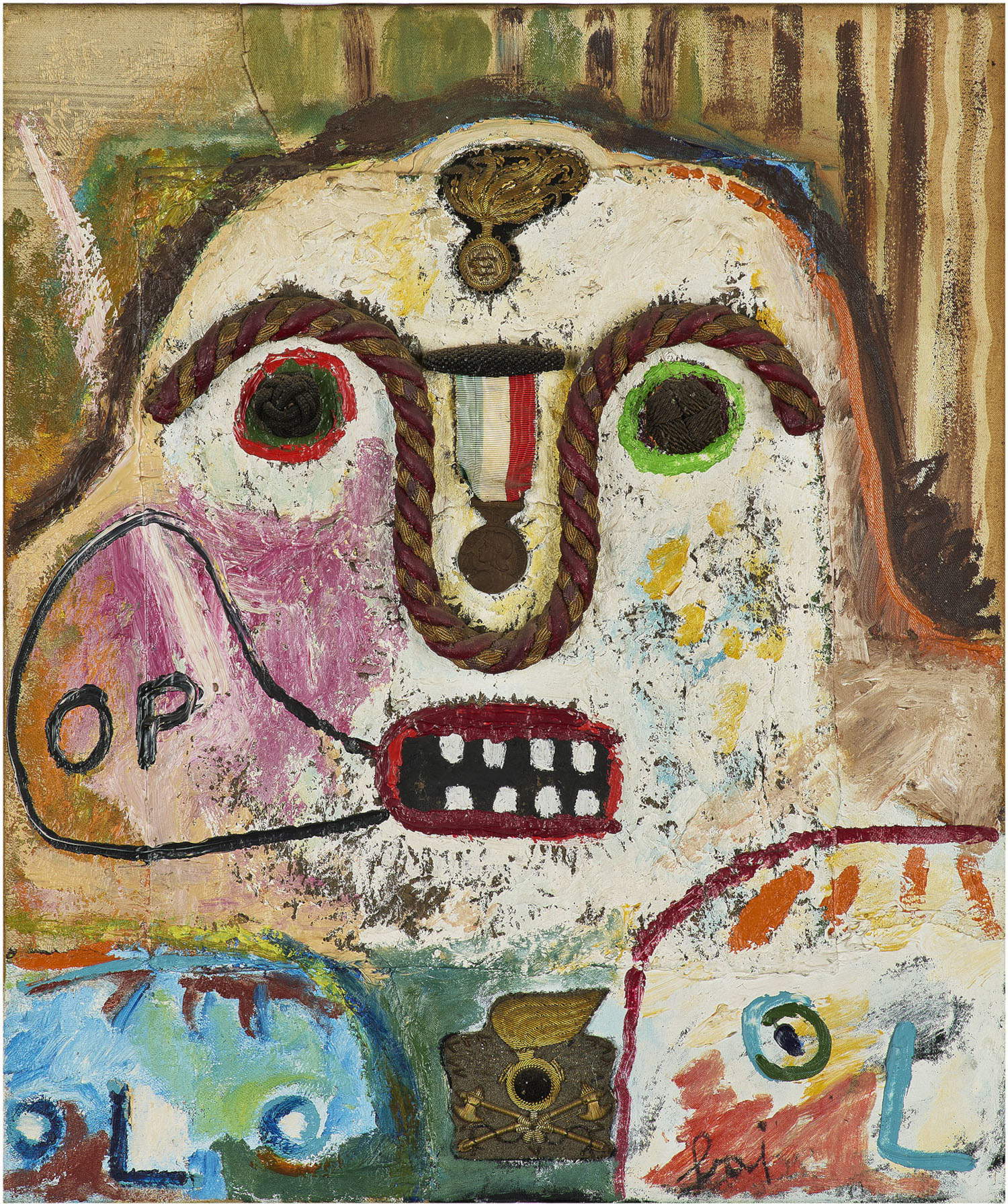 Enrico Baj, MilitareOP (1965; 46 x 55 cm)