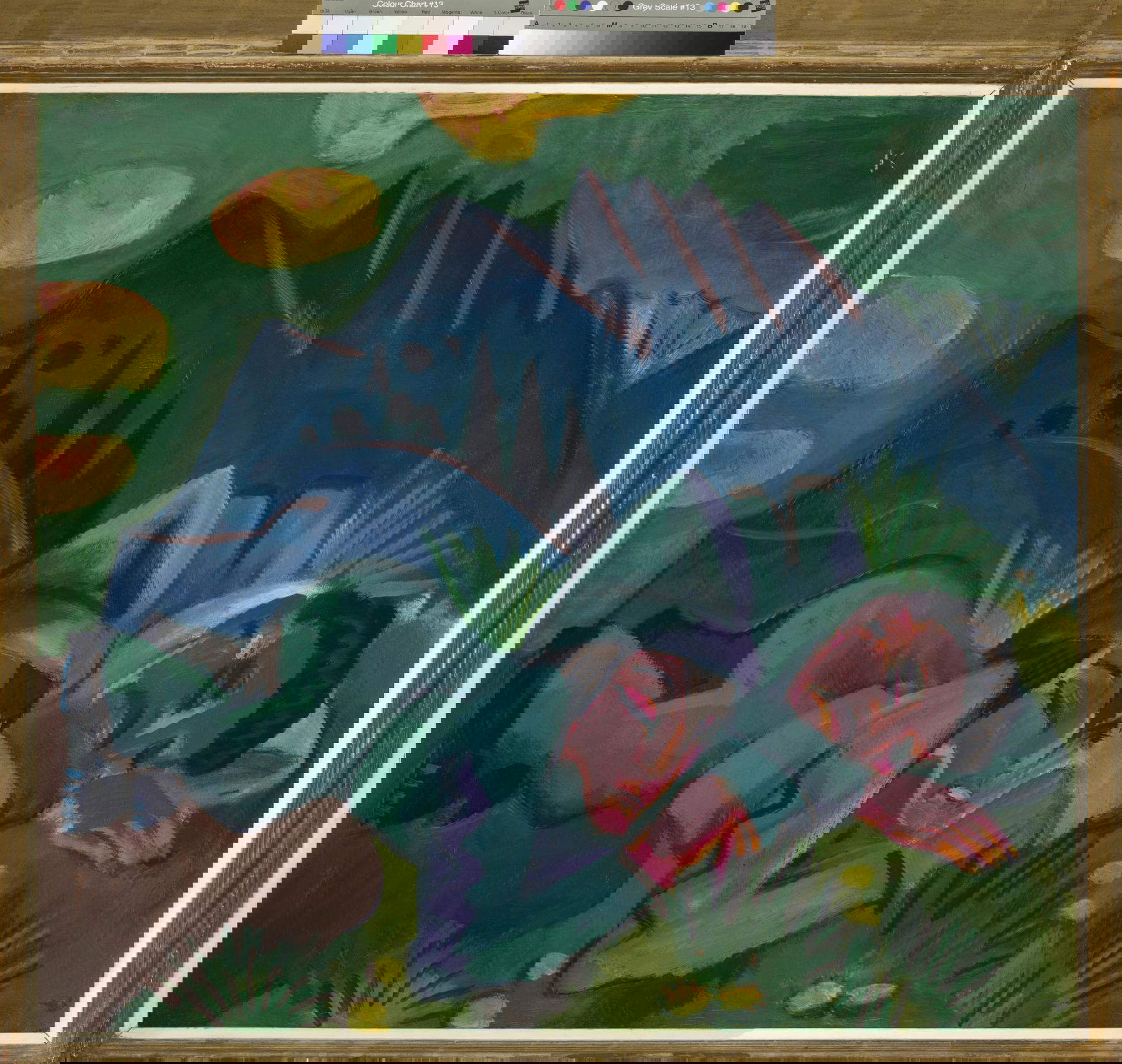 Ernst Ludwig Kirchner, Ausruhende Bauern (Liegende Hirten) (1919; olio su tela, 85,5 x 97 cm; Lugano, Fondazione Gabriele e Anna Braglia) Foto: Roberto Pellegrini