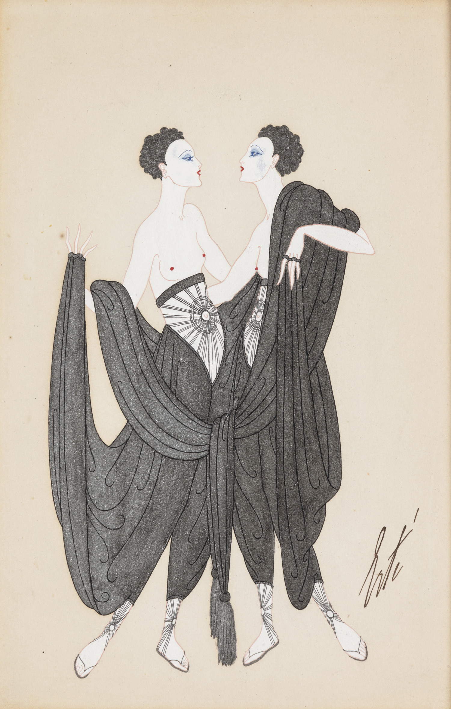 Ert&eacute; - Romain de Tirtoff, Les Fleurs du Mal: Les Gousses de Vanille (1916; china e tempera su cartone, 27 x 18,5 cm; Collezione Franco Maria Ricci, Labirinto della Masone, Fontanellato) &copy; Chalk &amp; Vermilion LLC / SIAE
