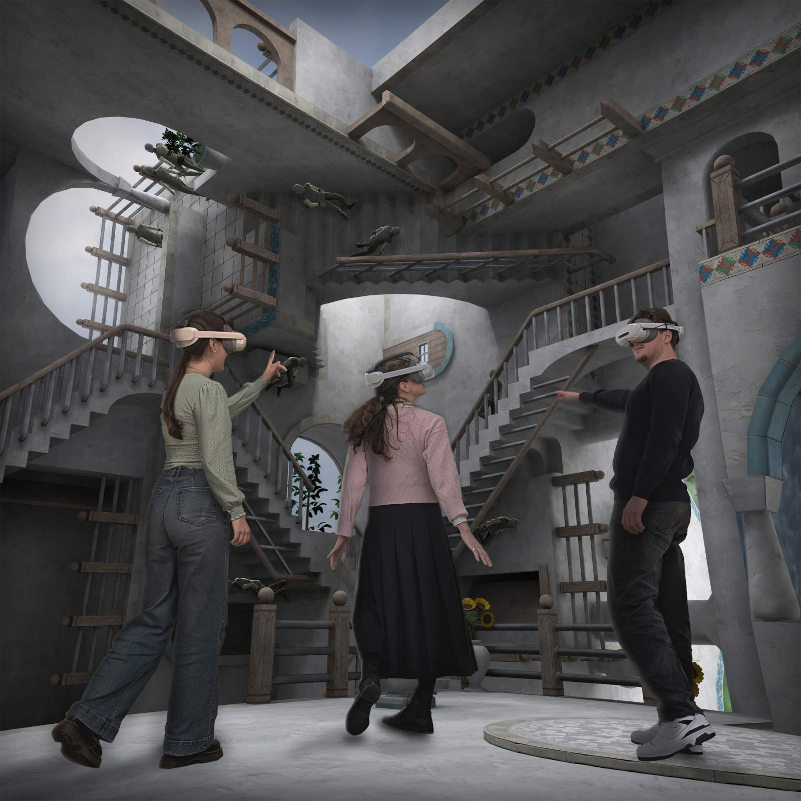 Expérience virtuelle dans les mondes impossibles d'Escher