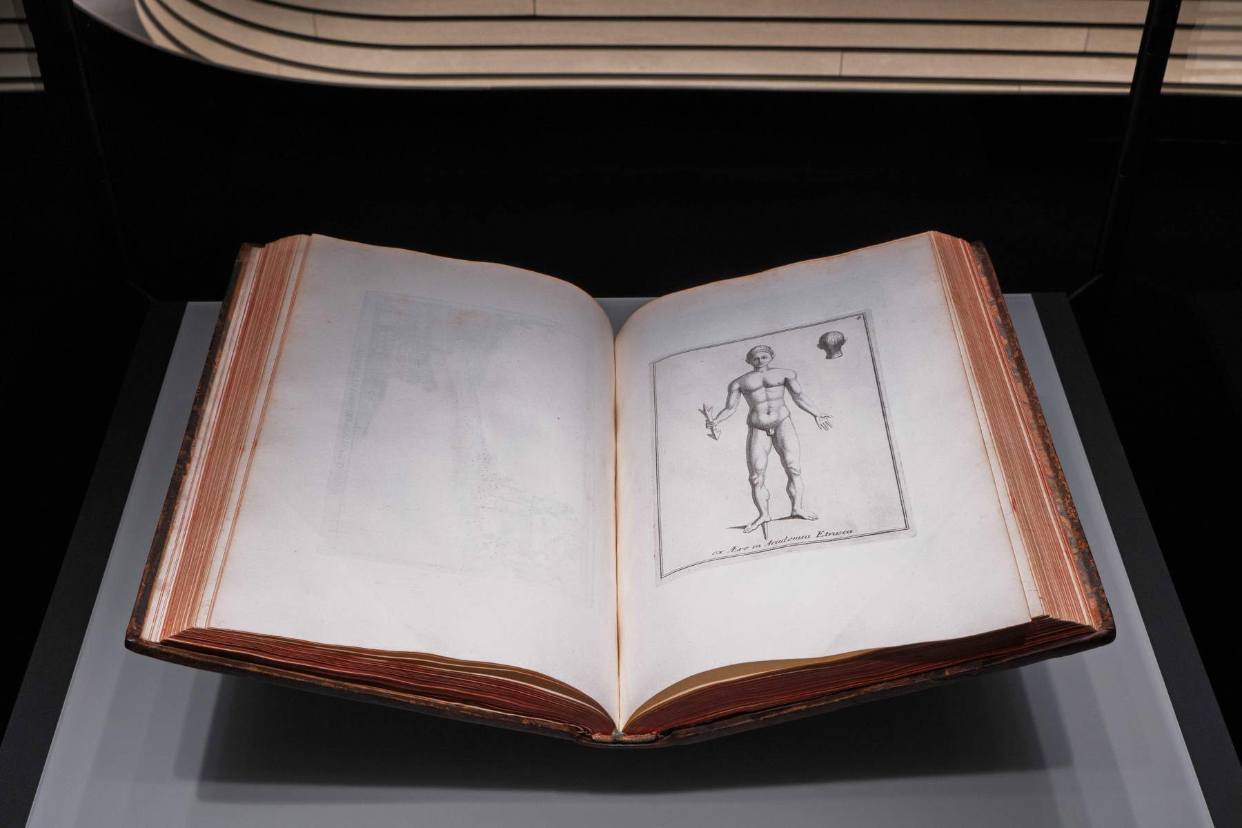 Blick auf die Ausstellung Die Etrusker und Holland. A/R der Corazzi-Bronzen. Foto: Daniele Portanome