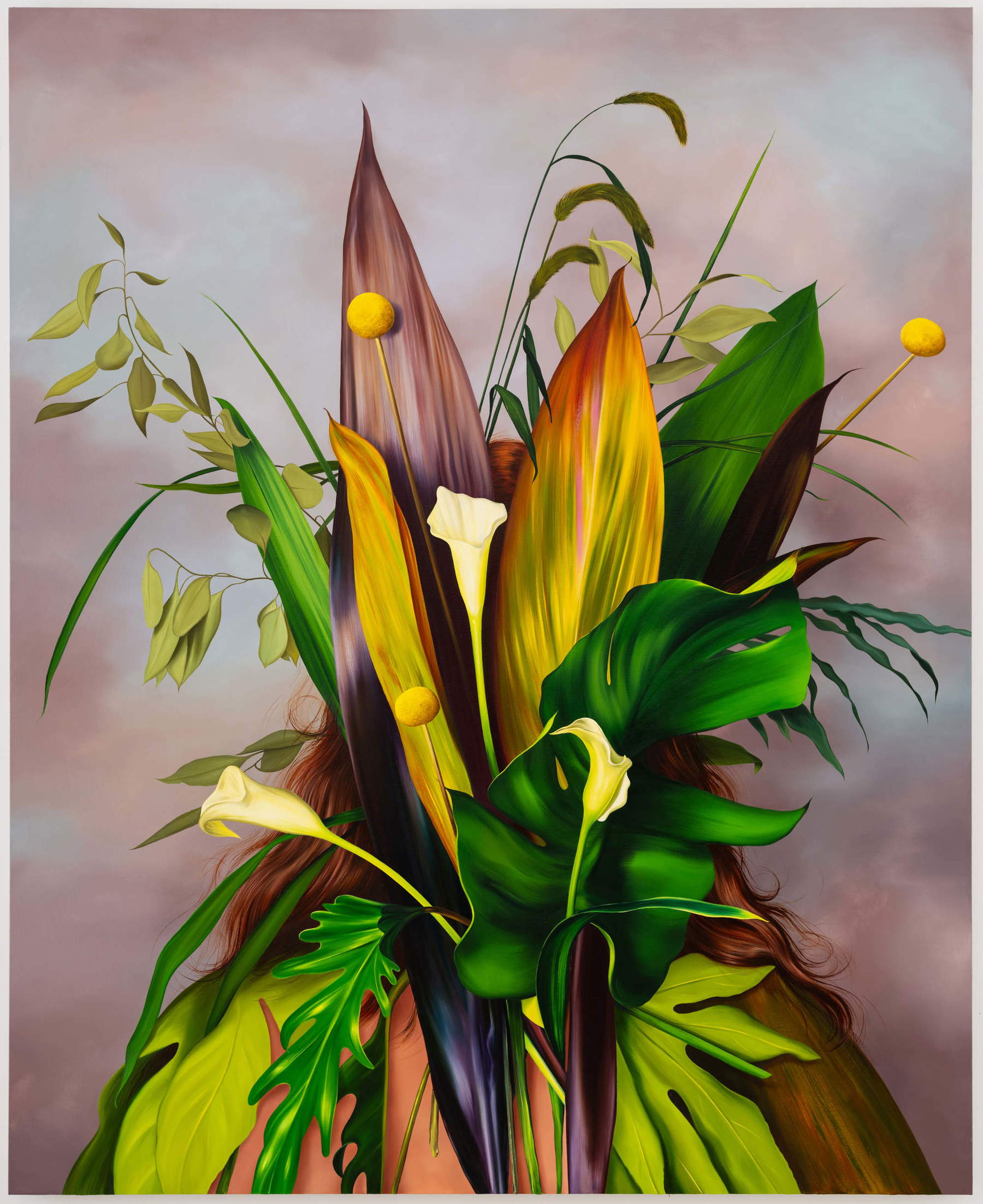Ewa Juszkiewicz, A Calla Portrait (2025; olio su tela, 160 x 130 cm)