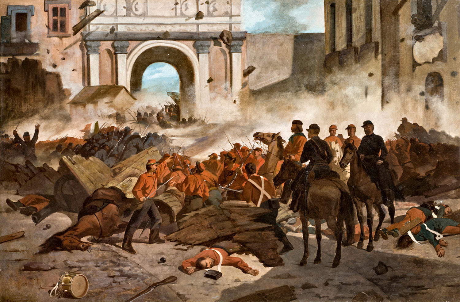 Giovanni Fattori, Garibaldi en Palermo (1861- 1862; óleo sobre lienzo, 88 x 132 cm; Brescia, colección particular)
