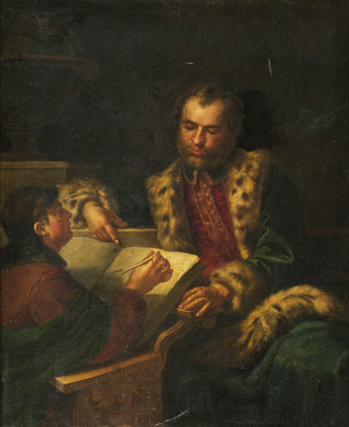 Felice Boscarati, Portrait of Luigi Groto with a Student (1700; oil on canvas; Rovigo, Accademia dei Concordi)