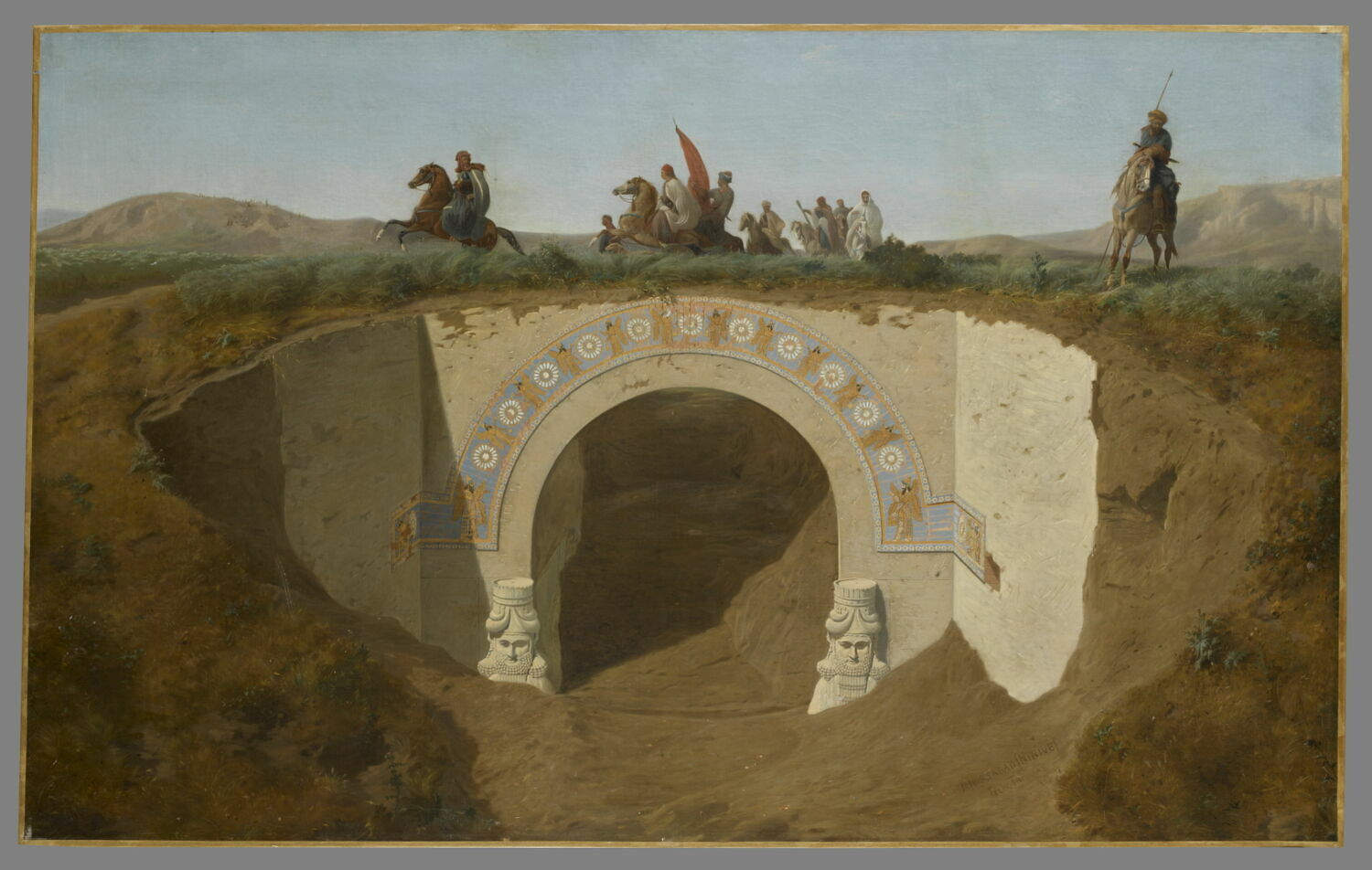 F&eacute;lix Thomas, Besuch des Paschas von Mossul bei den Ausgrabungen in Khorsabad, dem ehemaligen Ninive (1863; Öl auf Leinwand, 1 × 1,36 × 1,6 m; Paris, Mus&eacute;e du Louvre) &copy; 2010 GrandPalaisRmn (Mus&eacute;e du Louvre) / St&eacute;phane Mar&eacute;challe