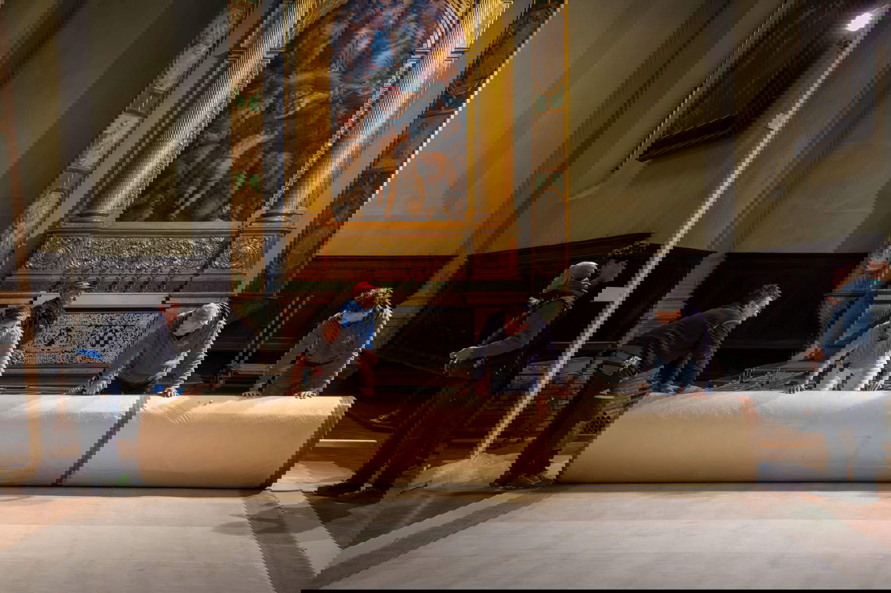 L'arrivée de l'œuvre