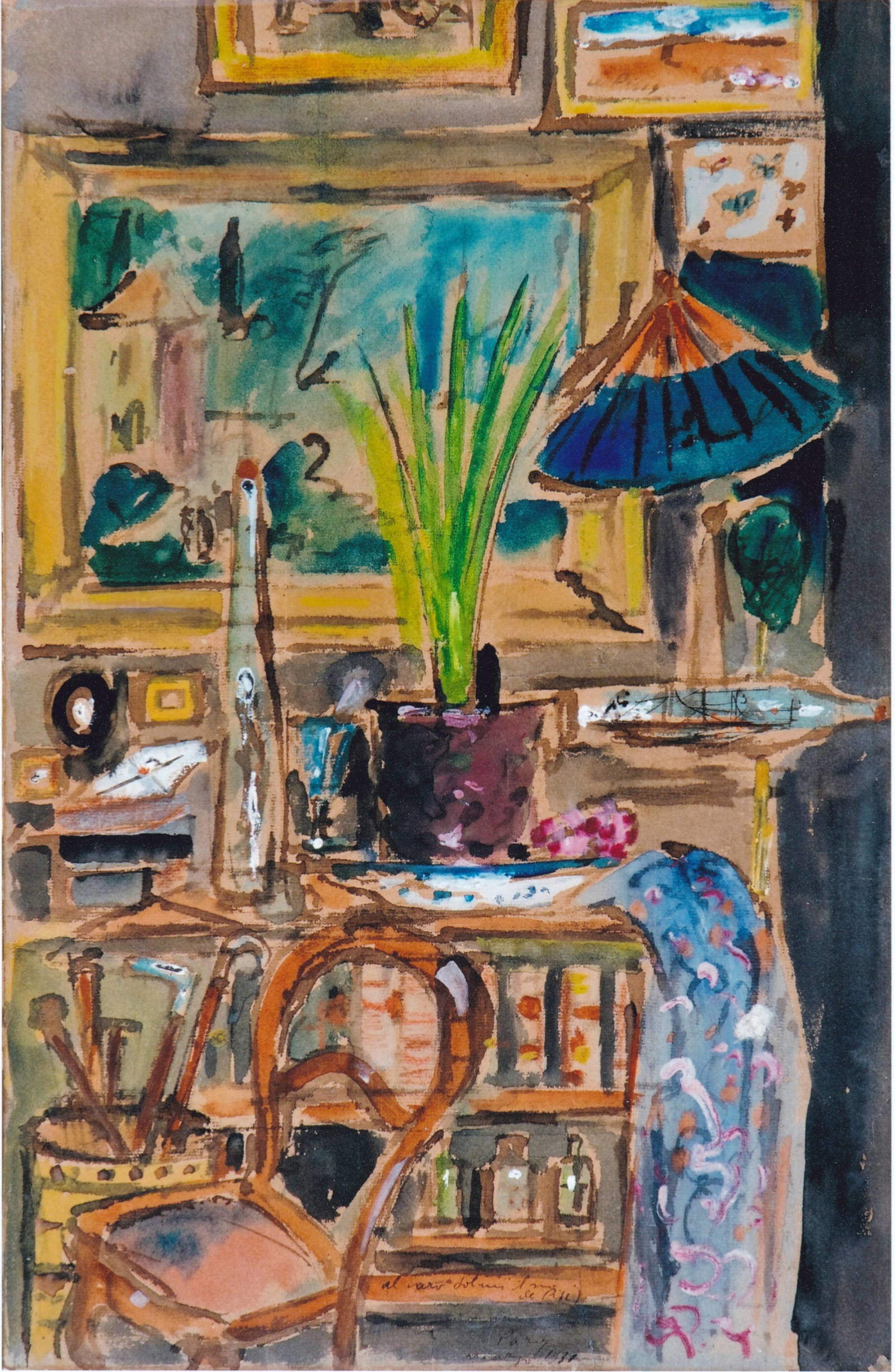 1. Filippo de Pisis, Boulevard (Parigi) (1925; olio su tavola, 31,7 &times; 24,8 cm; Collezione privata) 4. Filippo de Pisis, Interno dello studio di Parigi (1930; acquarello su carta applicata su tela, 49 &times; 31,2 cm; Torino, collezione privata)