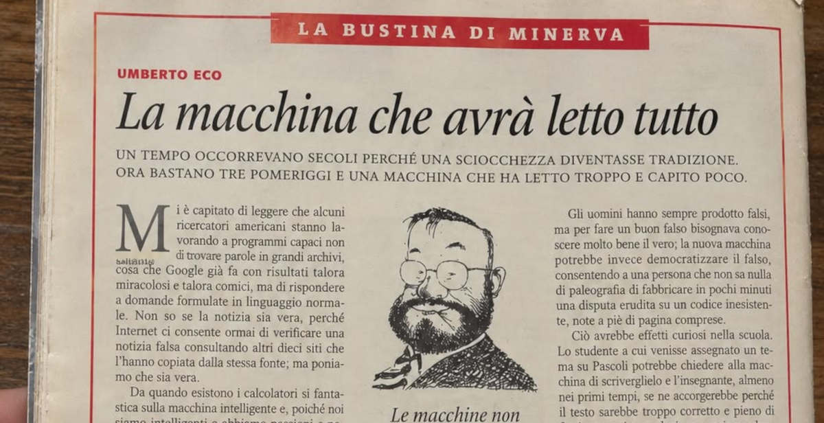 Der mit KI erschaffene falsche Umberto Eco: eine Performance, die die Intellektuellen getäuscht hat