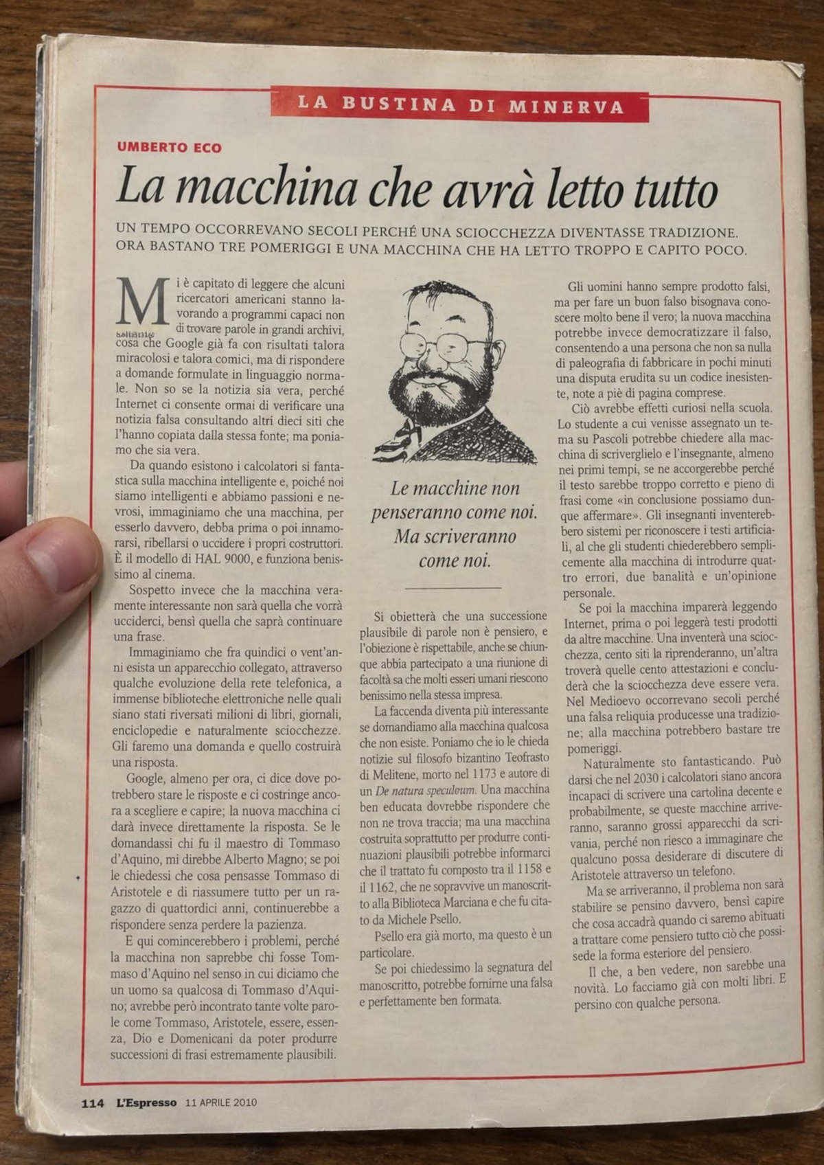 Der erfundene Artikel von Umberto Eco
