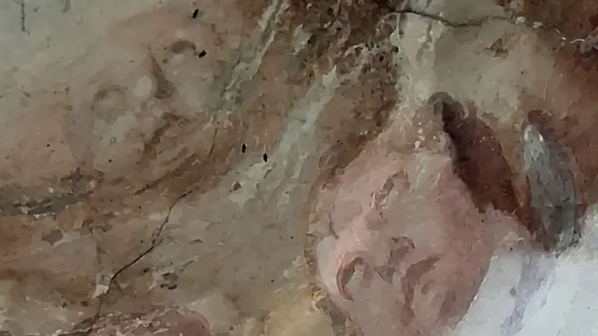 One of the fragments of the frescoes in the Cathedral of Forli.