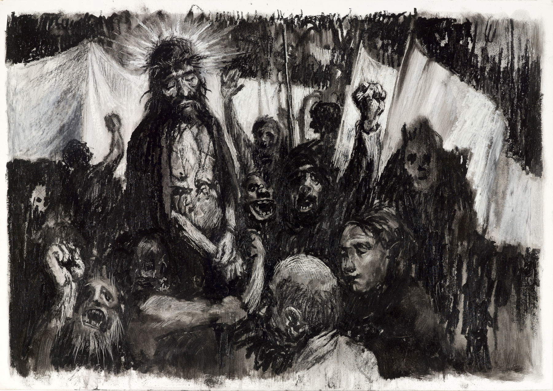 Francesco De Grandi, Christ Mocked (2013; pastel on paper, 70x100 cm)