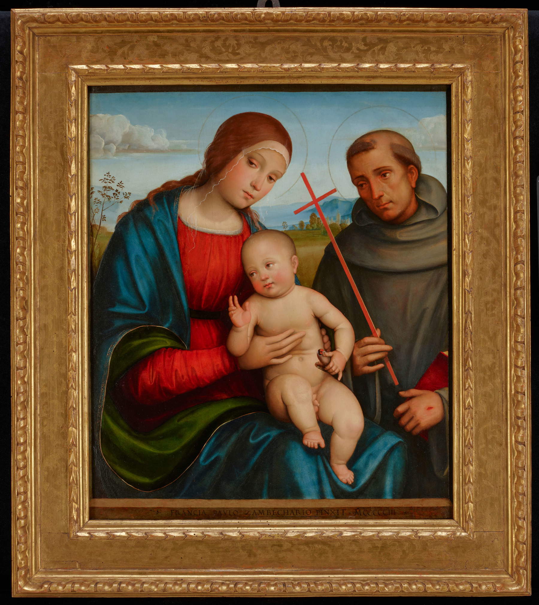 Francesco Francia, „Madonna mit Kind und dem heiligen Franziskus“ (1503; Öl auf Holz, 70,5 x 59,1 cm; Minneapolis, Minneapolis Institute of Art)