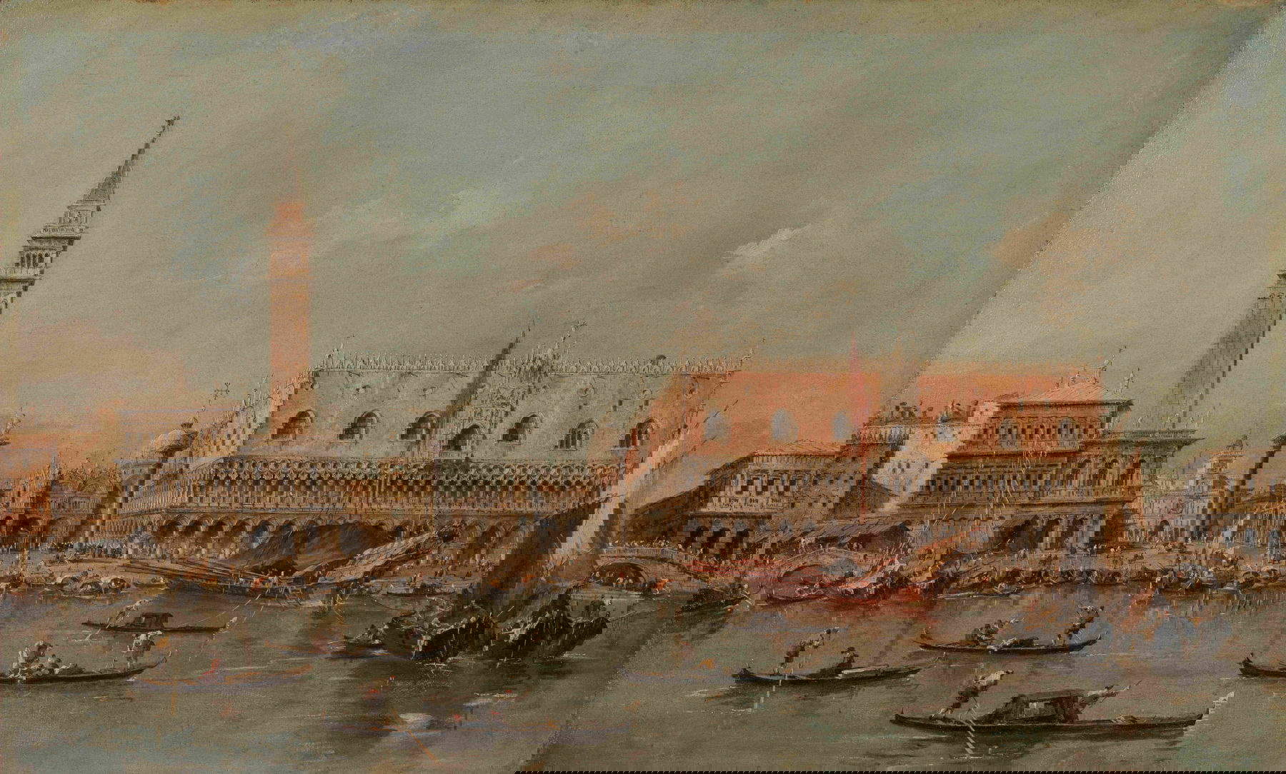 4. Francesco Guardi, Vista del muelle con el Palacio Ducal (Óleo sobre lienzo, 48 &times; 78 cm; Lisboa, Museo Calouste Gulbenkian, inv. 386 B) &copy; Calouste Gulbenkian Museum. Foto: Catarina Gomes Ferreira.