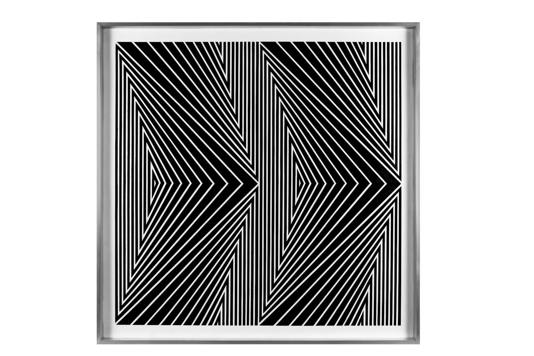 Franco Grignani, Étude de tensions (1965 ; huile sur toile, 98 x 98 cm ; Archives Manuela Grignani) &copy; Archives Manuela Grignani. Photo de Bruno Bani