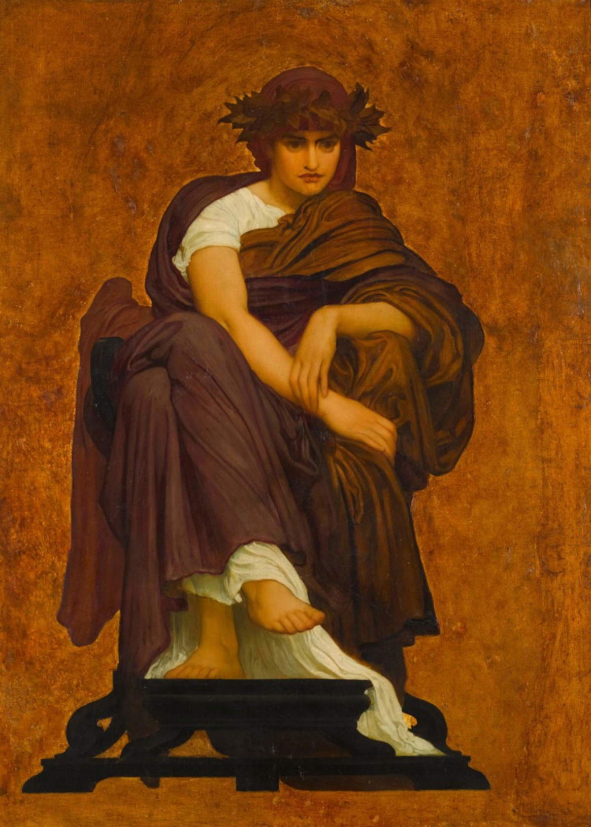 Frederic Leighton, Mnemosyne, Madre delle muse (1884; olio su tela, 132 x 95 cm)