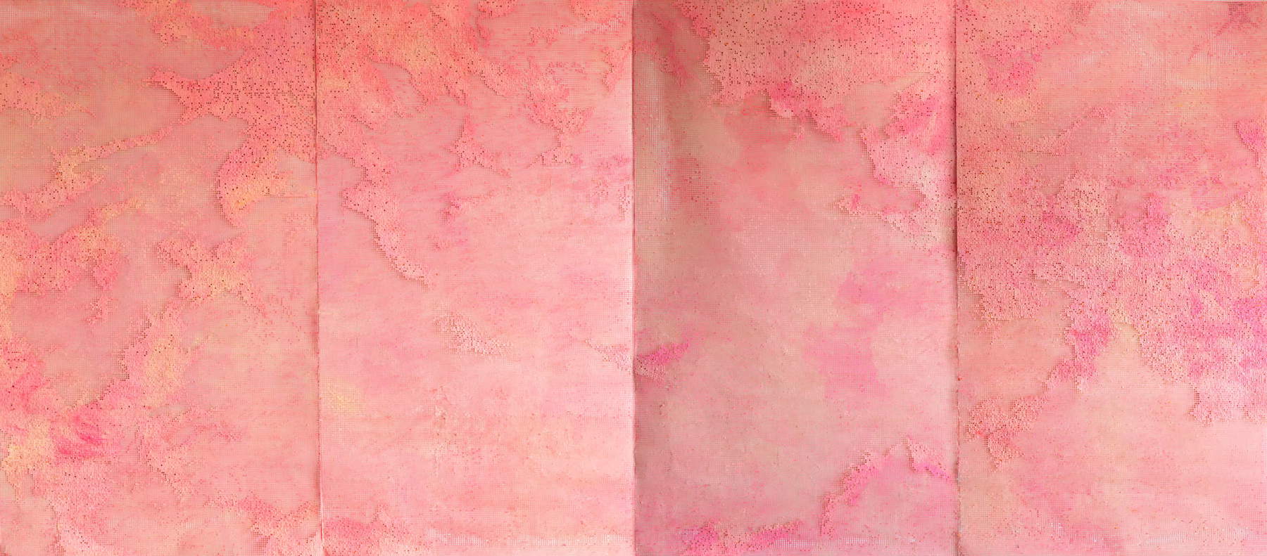 Gabriele Landi, Carte (2025-2026 ; émulsion vinylique sur papier découpé, 250 x 560 cm)