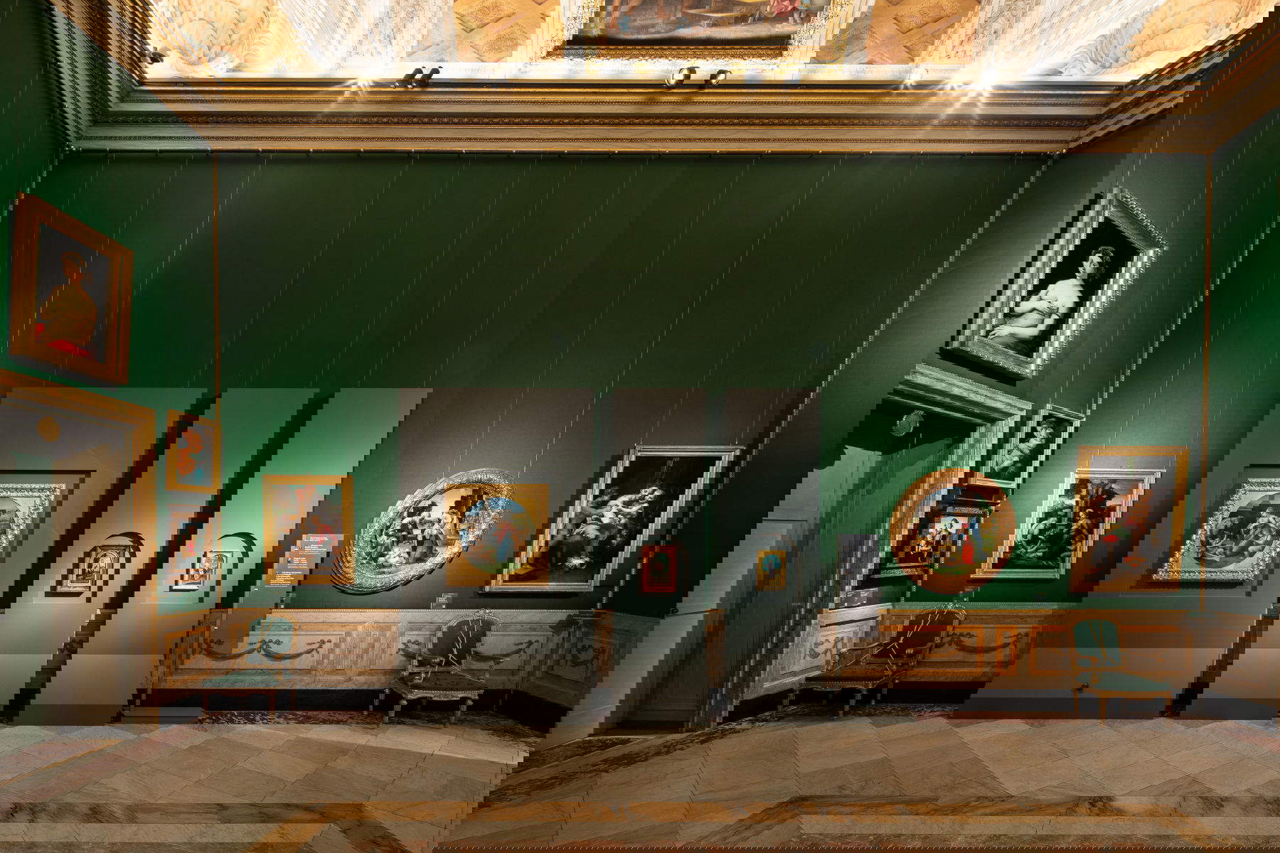 Installation view Return to the Borghese Gallery. Giovan Francesco Penni and the workshop of Raphael at the Galleria Borghese, Rome. Photo: &copy;Galleria Borghese