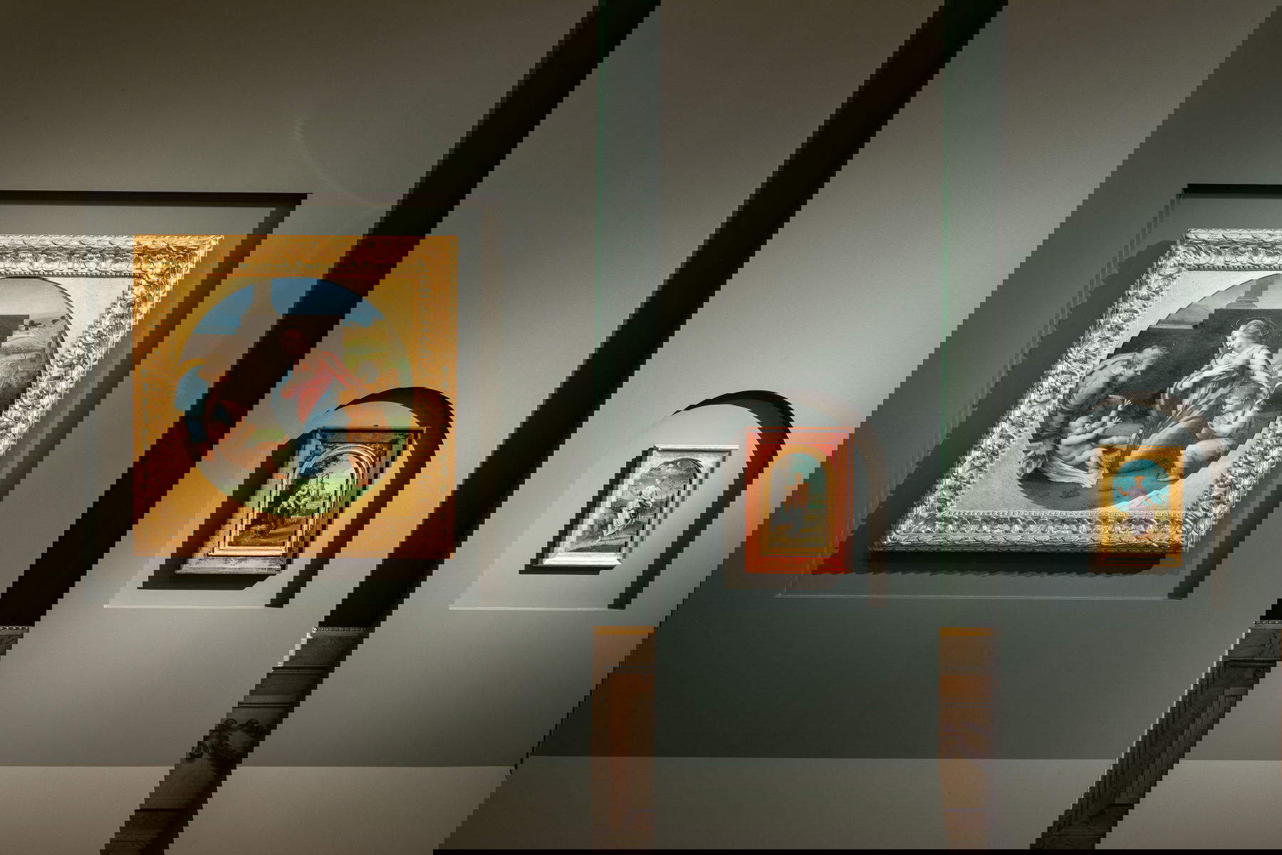 Installation view Return to the Borghese Gallery. Giovan Francesco Penni and the workshop of Raphael at the Galleria Borghese, Rome. Photo: &copy;Galleria Borghese