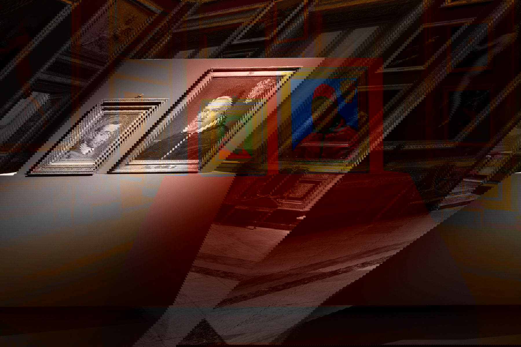 Installation view Marcello Provenzale da Cento. A Genius of Baroque Mosaic in Borghese Rome at the Galleria Borghese, Rome. Photo: &copy;Galleria Borghese