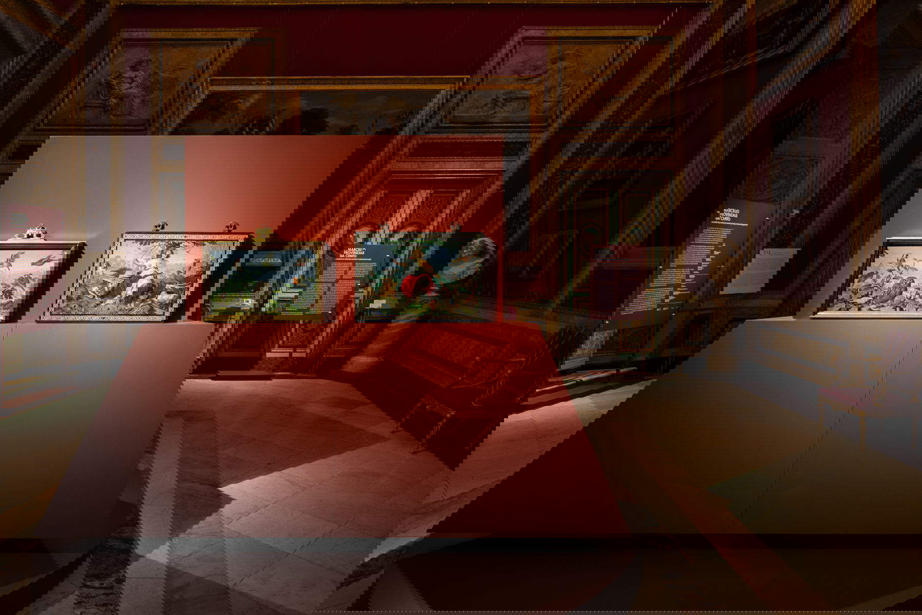 Installation view Marcello Provenzale da Cento. A Genius of Baroque Mosaic in Borghese Rome at the Galleria Borghese, Rome. Photo: &copy;Galleria Borghese