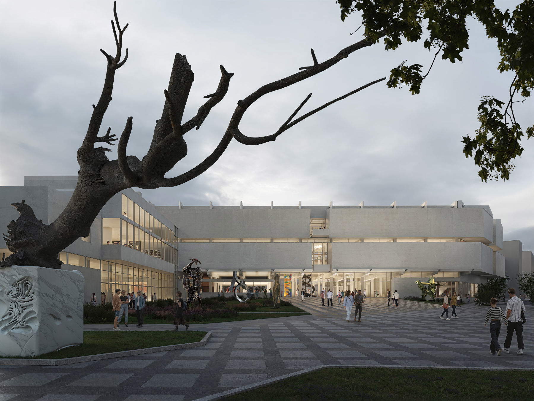 DIE NEUE AGOR&Agrave; &ndash; Ein Platz, der der Stadt Turin zurückgegeben wurde; GAM &ndash; Städtische Galerie für moderne und zeitgenössische Kunst in Turin. Architekturentwurf: MVRDV + BALANCE. Bildnachweis: MVRDV