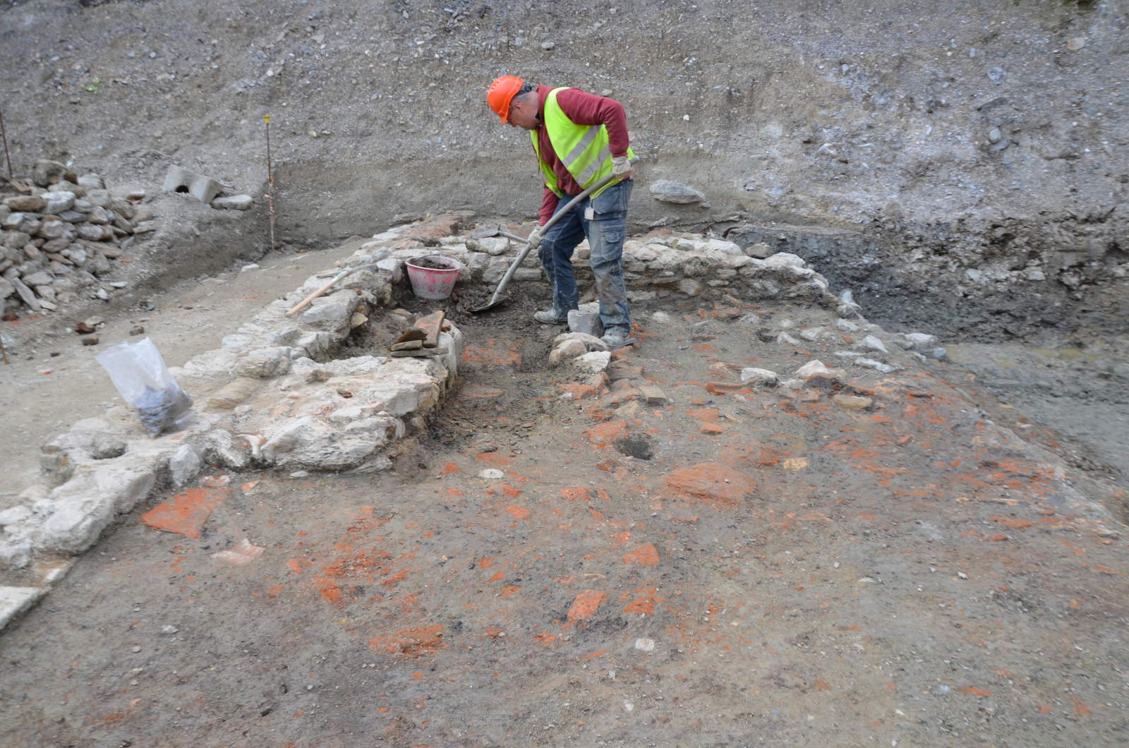 Excavations of a Roman kiln