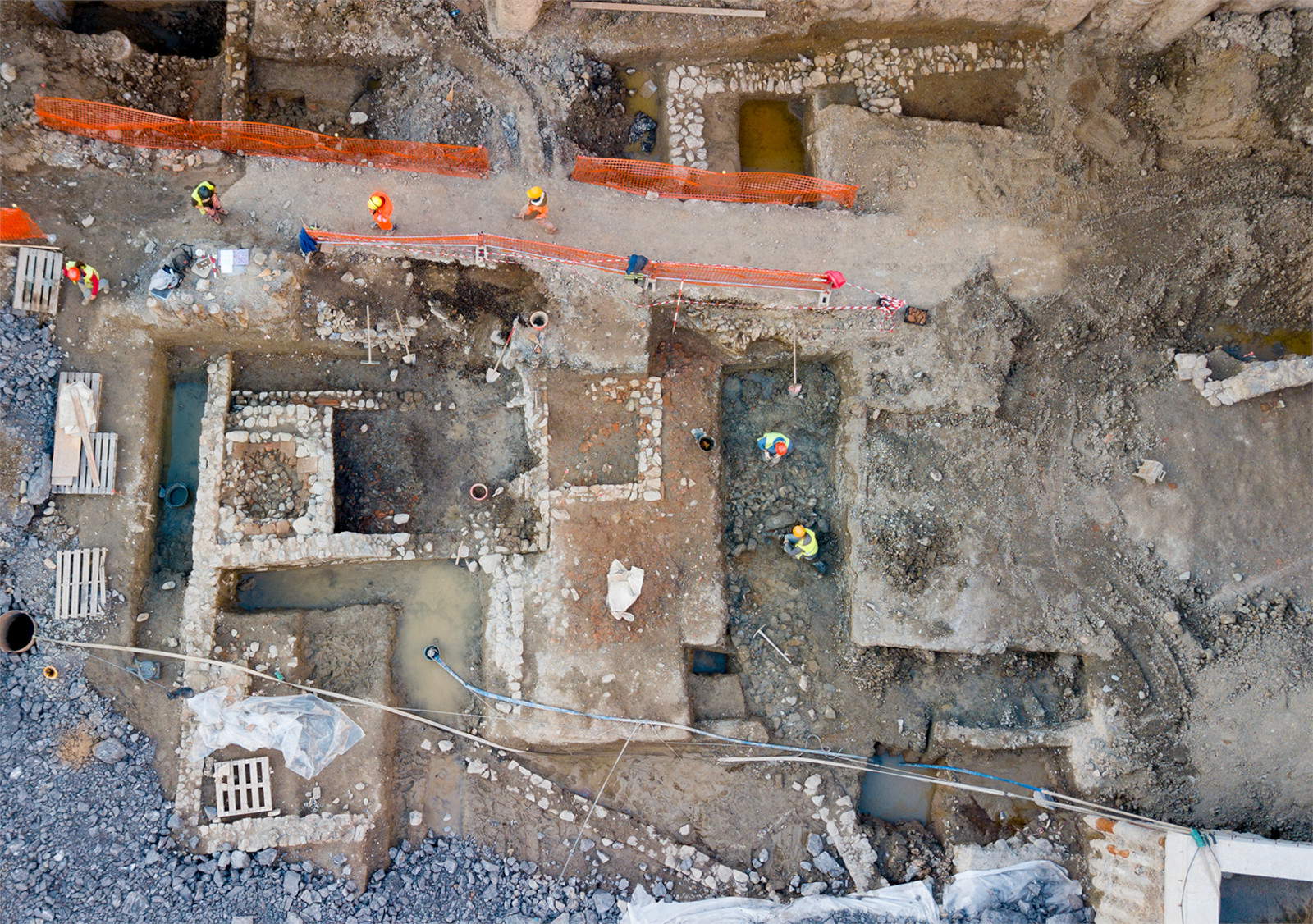 View of the excavations