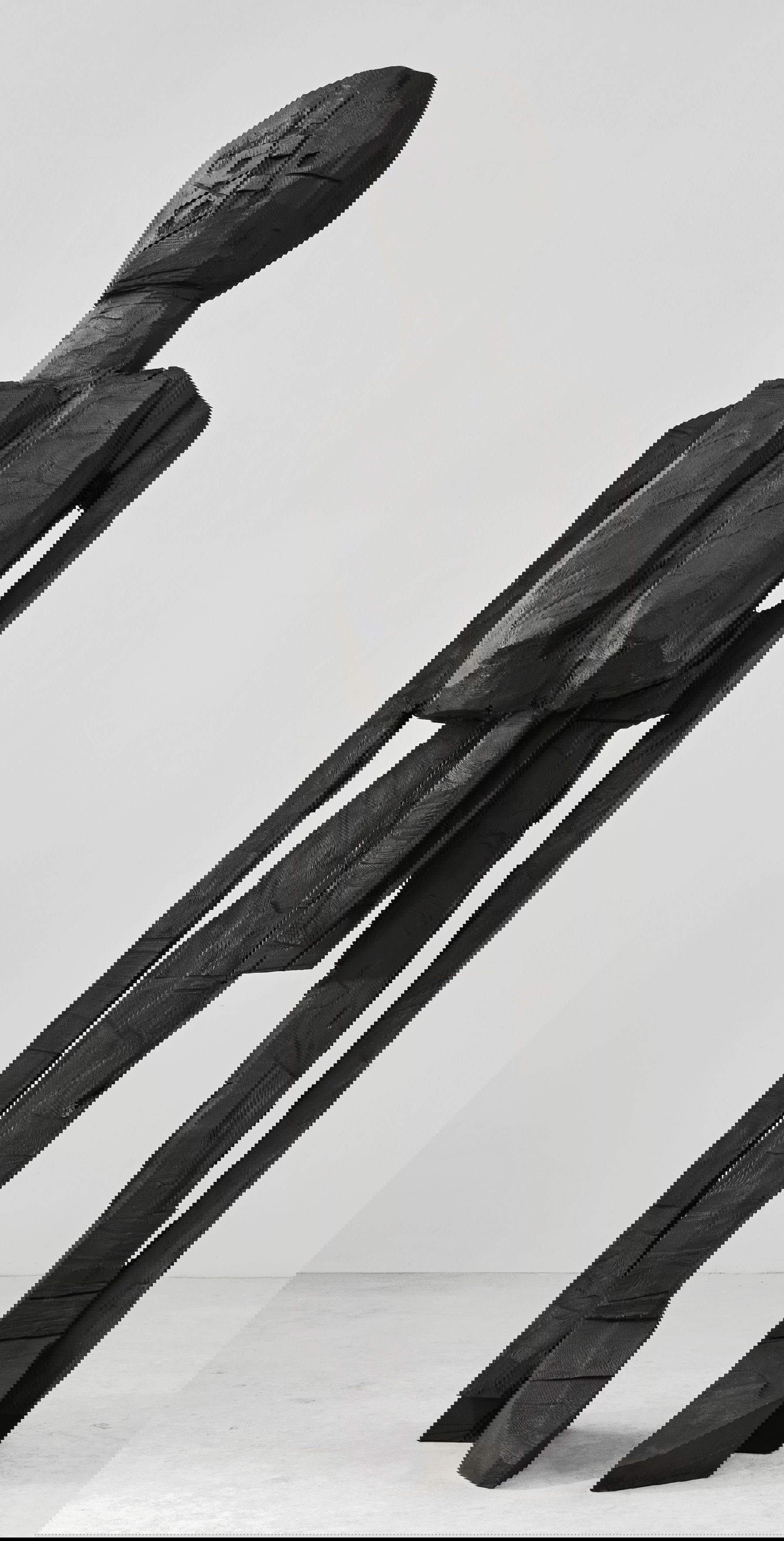 Georg Baselitz, 1965 (2024; patinated bronze, 342.6 x 92.5 x 90 cm) Courtesy of Gagosian. Photo: Martin M&uuml;ller, Berlin &copy; Georg Baselitz 2026