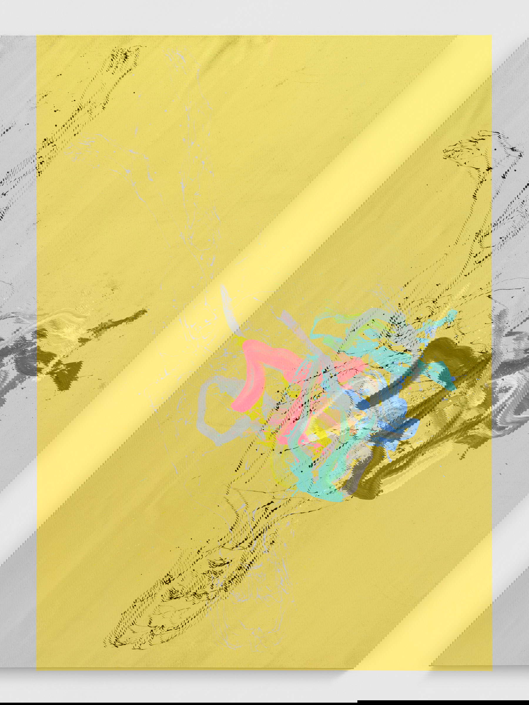 Georg Baselitz, H&auml;lt sich in der Mitte auf (2025; oil and gold paint on canvas, 300 x 215 cm; GB/M 2025.09.23 (GB 3023)) Courtesy of Galerie Thaddaeus Ropac, London - Paris - Salzburg - Milan - Seoul &copy; Georg Baselitz. Photo: Stefan Altenburger